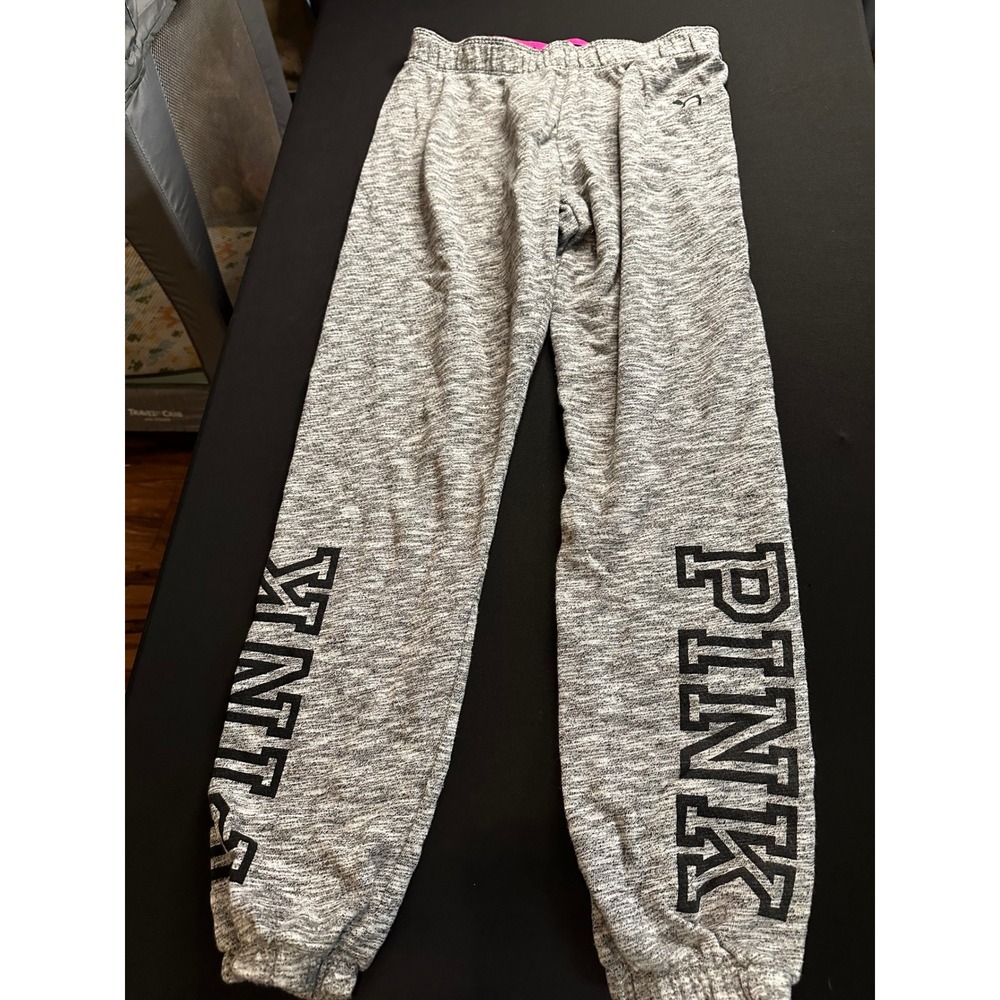Victoria's Secret PINK Gray Marl Logo Waistband Jogger Sweatpants XS